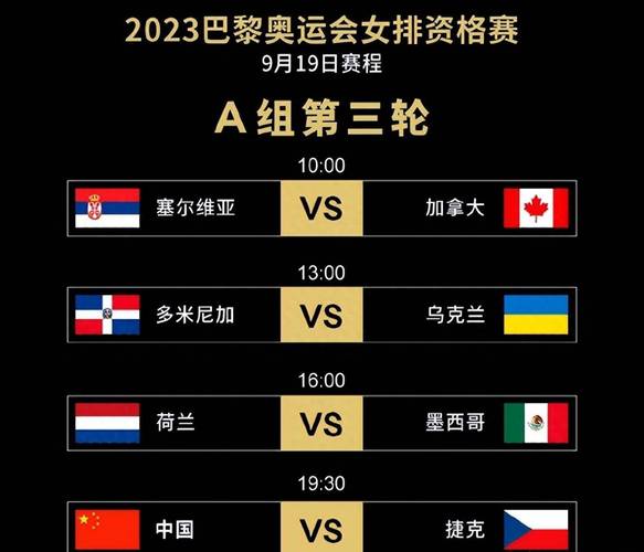 奥运赛程时间表中国女排